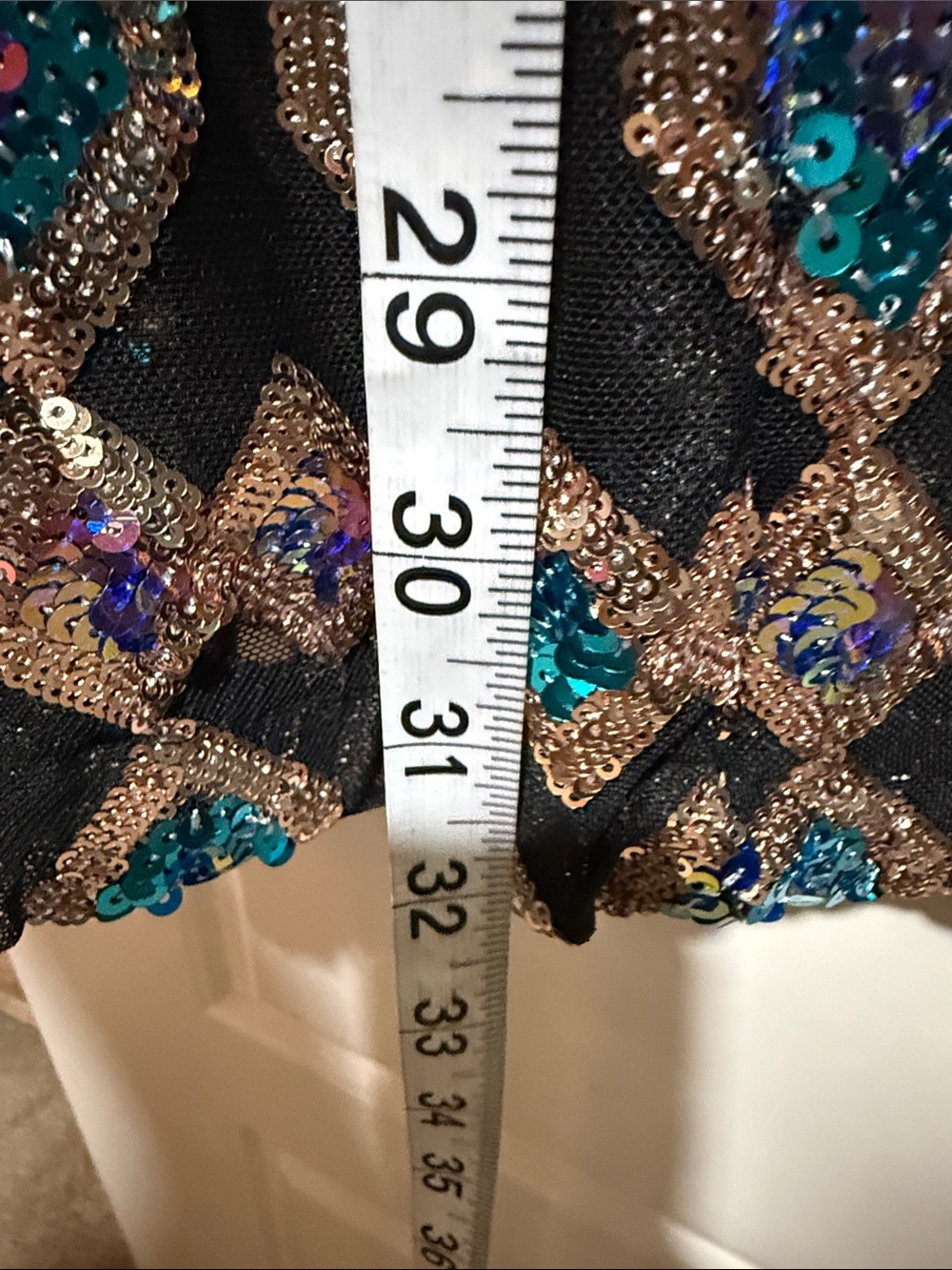 Fashion Nova fairytale Black Sequin Wide-Leg pant set with Teal & Pink Accents - Picture 7 of 7